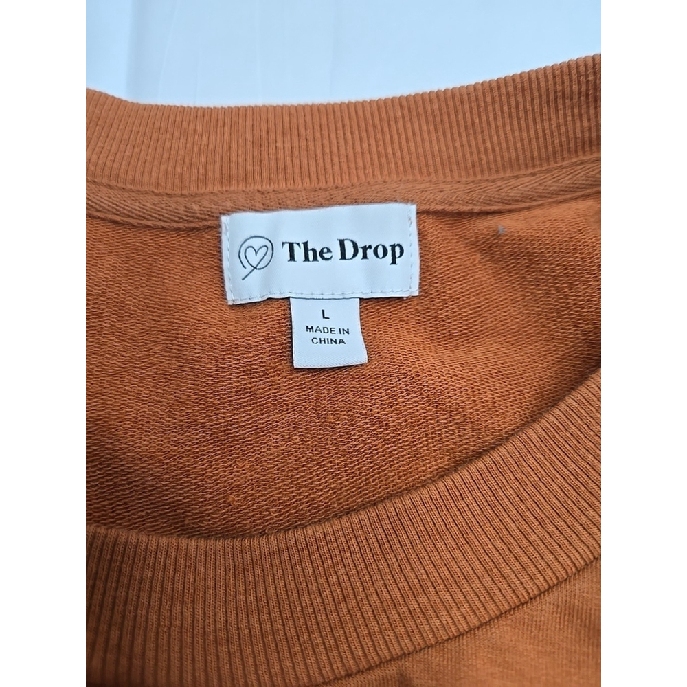 The Drop Rust Ruffle Shoulder Sweatshirt Large Soft Modal Blend Casual - Picture 3 of 8